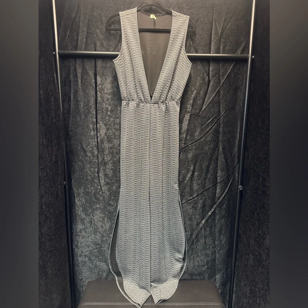 Vintage Y2K Silver Lurex Jumpsuit - Picture 1 of 6